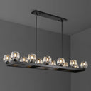 Wagon Wheel Glass Linear Chandelier 59" 72"