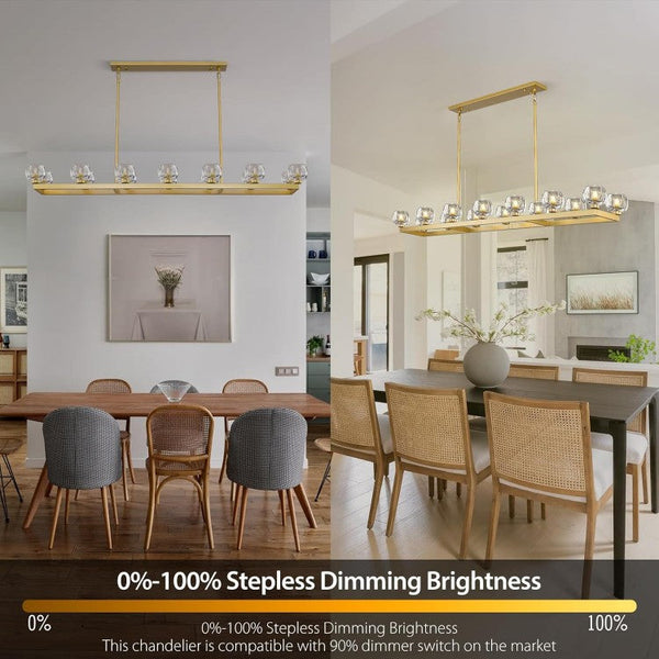 Wagon Wheel Glass Linear Chandelier 59" 72"