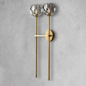 Kristina Clear Glass Double Grand Bathroom Wall Sconce