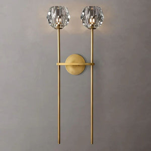 Kristina Clear Glass Double Grand Bathroom Wall Sconce