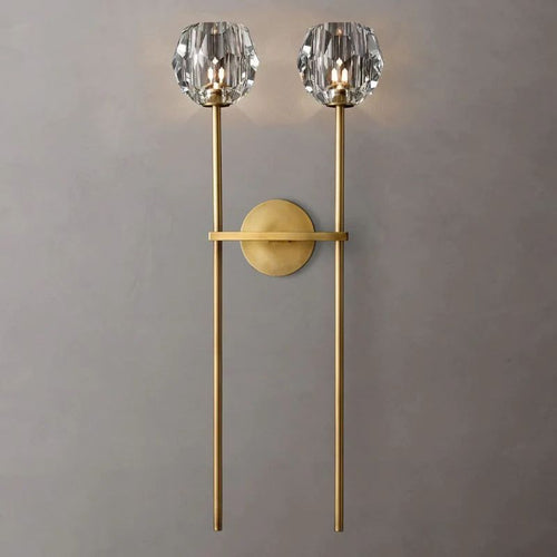 Kristina Clear Glass Double Grand Bathroom Wall Sconce