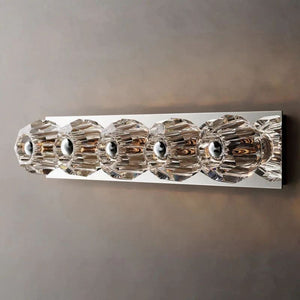 Kristina Clear Glass Linear Grand Bathroom Wall Sconce