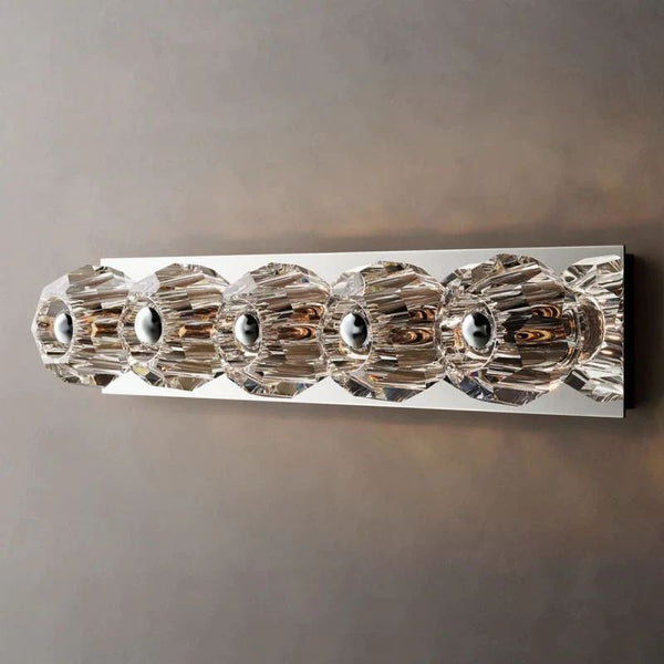 Kristina Clear Glass Linear Grand Bathroom Wall Sconce
