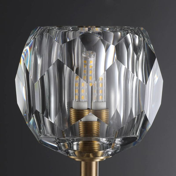 Kristina Clear Glass Short Bedroom Wall Sconce
