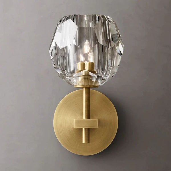 Kristina Clear Glass Short Bedroom Wall Sconce