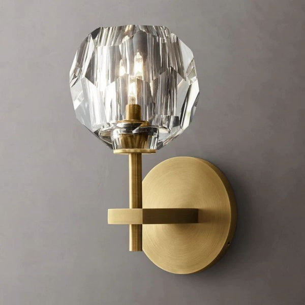 Kristina Clear Glass Short Bedroom Wall Sconce