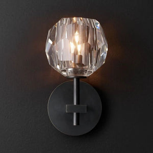 Kristina Clear Glass Short Bedroom Wall Sconce