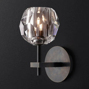 Kristina Clear Glass Short Bedroom Wall Sconce