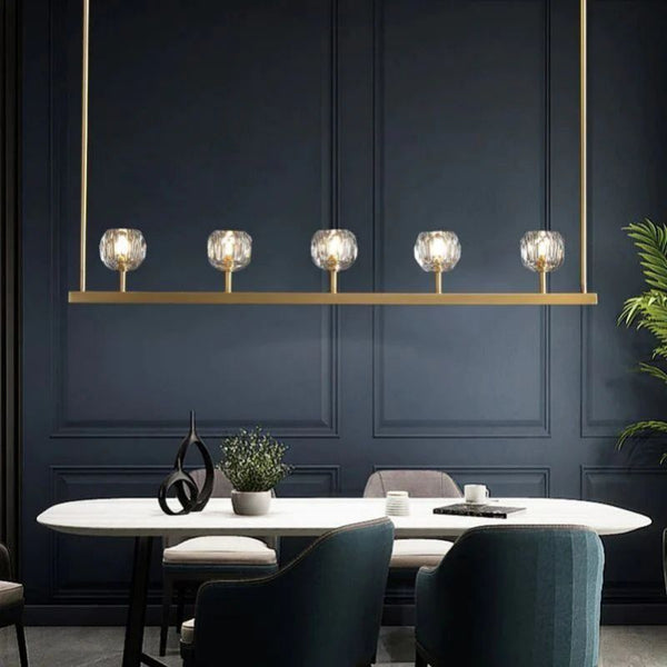 Kristina Glass Linear Dining Room Chandelier 48"