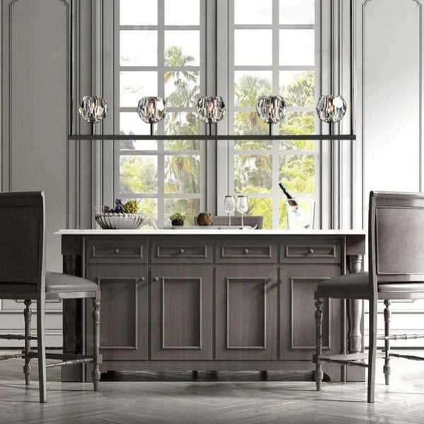 Kristina Glass Linear Dining Room Chandelier 48"