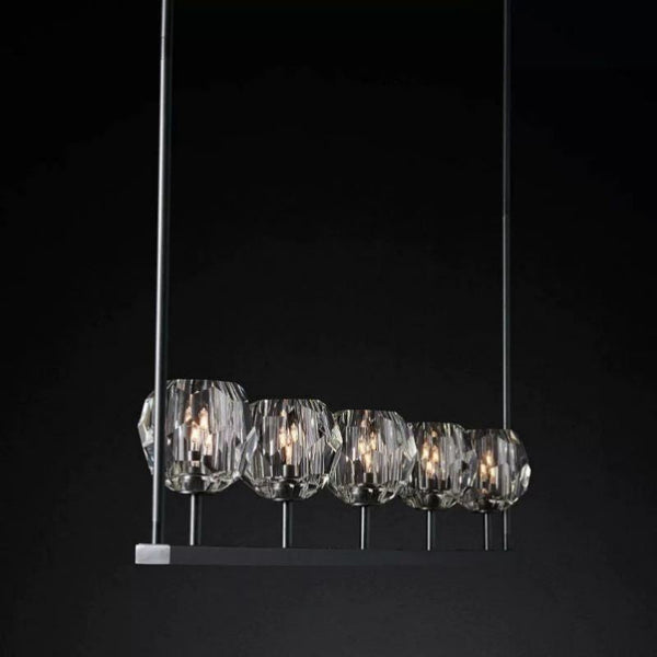 Kristina Glass Linear Dining Room Chandelier 48"