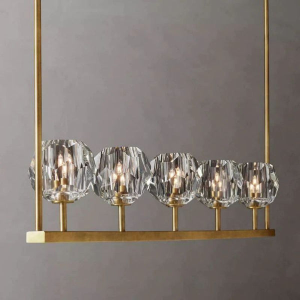 Kristina Glass Linear Dining Room Chandelier 48"