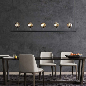 Kristina Glass Linear Dining Room Chandelier 48"