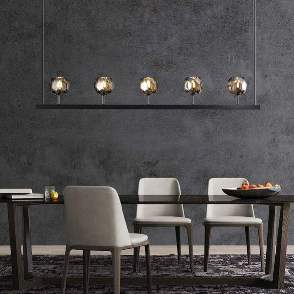 Kristina Glass Linear Dining Room Chandelier 48"