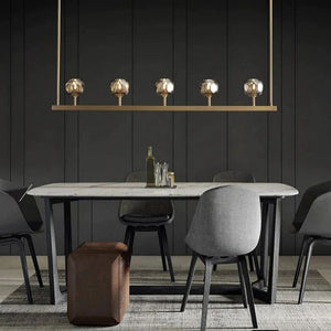 Kristina Glass Linear Dining Room Chandelier 48"