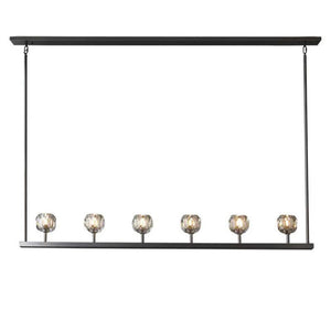 Kristina Glass Linear Dining Room Chandelier 60"
