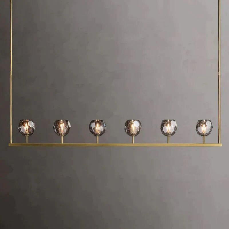 Kristina Glass Linear Dining Room Chandelier 60"