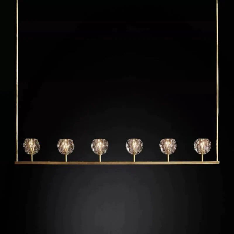 Kristina Glass Linear Dining Room Chandelier 60"