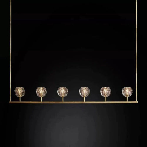 Kristina Glass Linear Dining Room Chandelier 60"