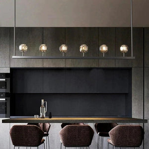 Kristina Glass Linear Dining Room Chandelier 60"