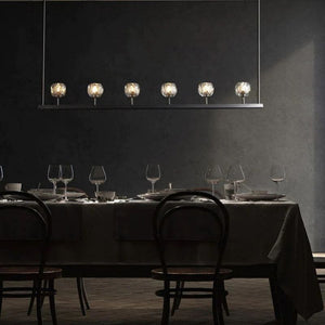 Kristina Glass Linear Dining Room Chandelier 60"