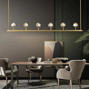 Kristina Glass Linear Dining Room Chandelier 60"