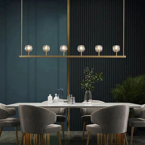 Kristina Glass Linear Dining Room Chandelier 60"