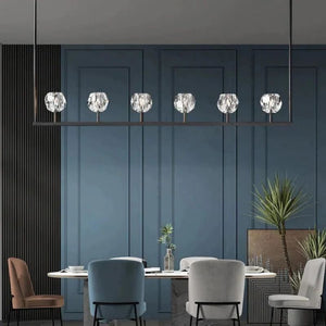 Kristina Glass Linear Dining Room Chandelier 60"