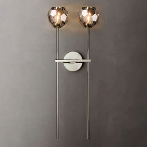 Kristina Smoke Glass Double Grand Bedroom Wall Sconce