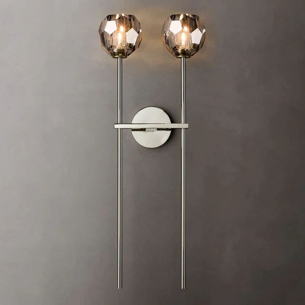 Kristina Smoke Glass Double Grand Bedroom Wall Sconce