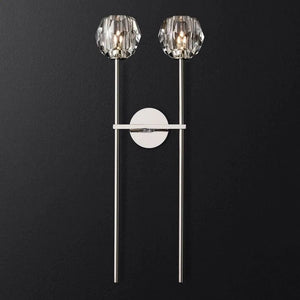 Kristina Clear Glass Double Grand Bathroom Wall Sconce