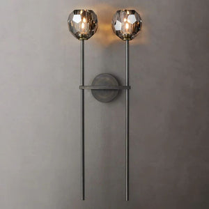 Kristina Smoke Glass Double Grand Bedroom Wall Sconce