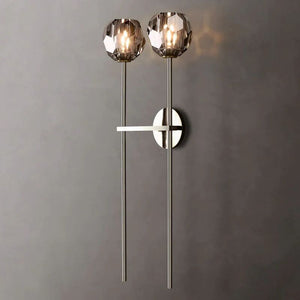 Kristina Smoke Glass Double Grand Bedroom Wall Sconce