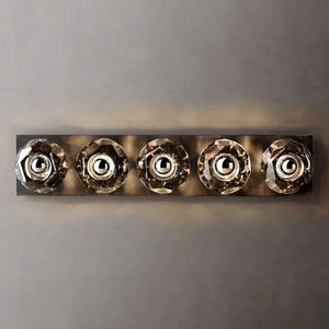 Kristina Smoke Glass Linear Grand Bathroom Wall Sconce