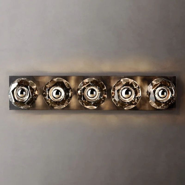 Kristina Smoke Glass Linear Grand Bathroom Wall Sconce