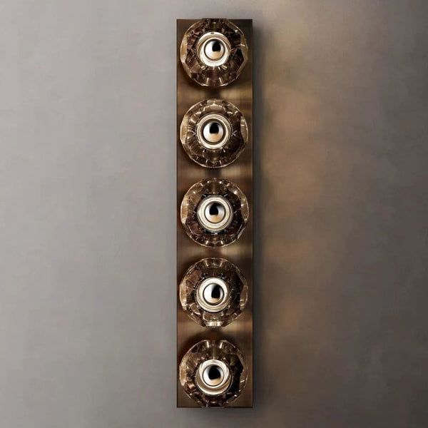 Kristina Smoke Glass Linear Grand Bathroom Wall Sconce