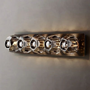 Kristina Smoke Glass Linear Grand Bathroom Wall Sconce
