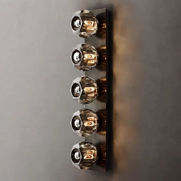 Kristina Smoke Glass Linear Grand Bathroom Wall Sconce