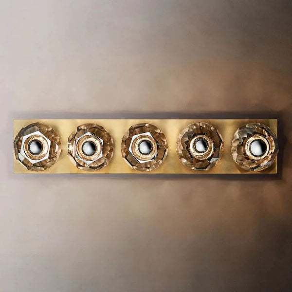 Kristina Smoke Glass Linear Grand Bathroom Wall Sconce