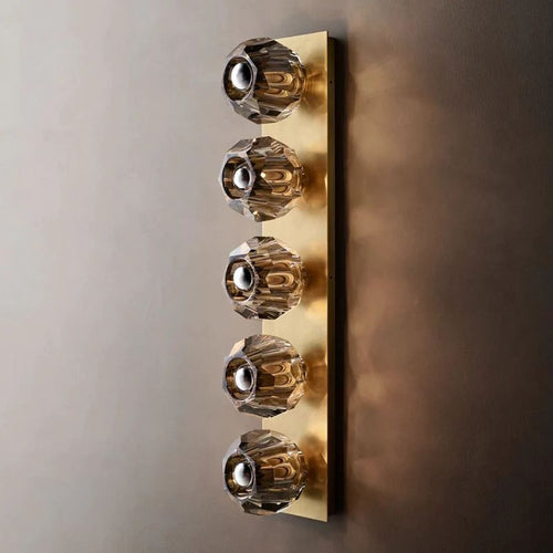 Kristina Smoke Glass Linear Grand Bathroom Wall Sconce