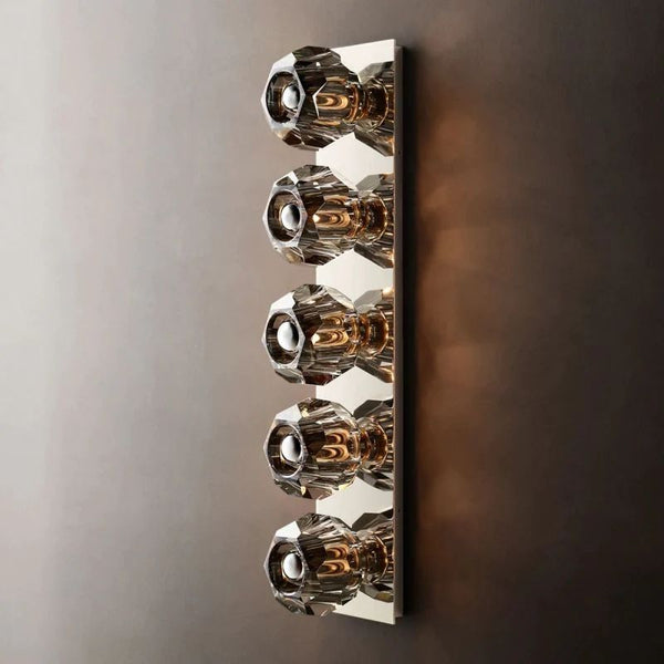 Kristina Smoke Glass Linear Grand Bathroom Wall Sconce
