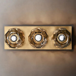 Kristina Smoke Glass Linear Short Bathroom Wall Sconce