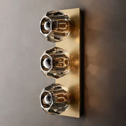 Kristina Smoke Glass Linear Short Bathroom Wall Sconce