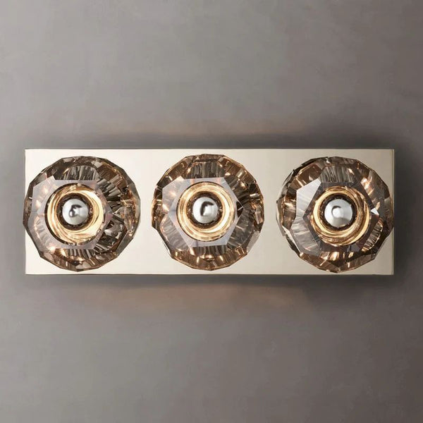 Kristina Smoke Glass Linear Short Bathroom Wall Sconce