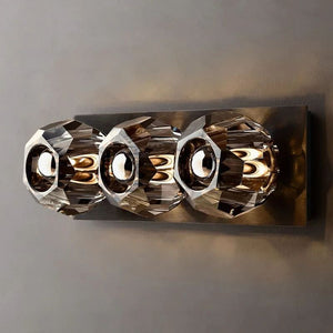 Kristina Smoke Glass Linear Short Bathroom Wall Sconce