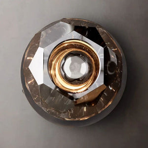 Kristina Smoke Glass Petite Bathroom Wall Sconce