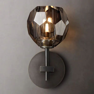 Kristina Smoke Glass Short Wall Sconce