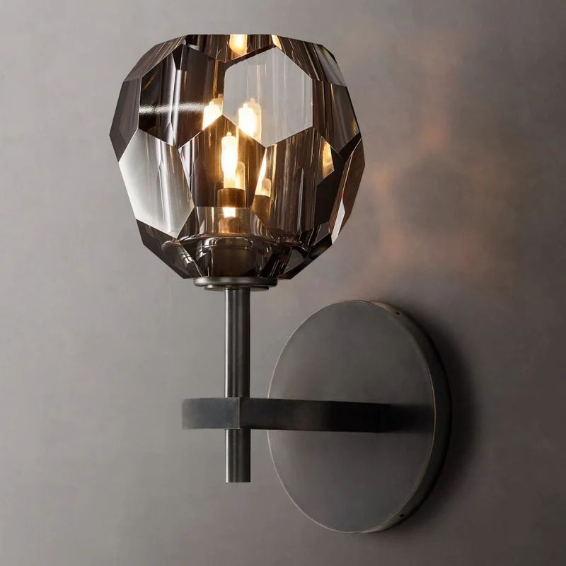 Kristina Smoke Glass Short Wall Sconce