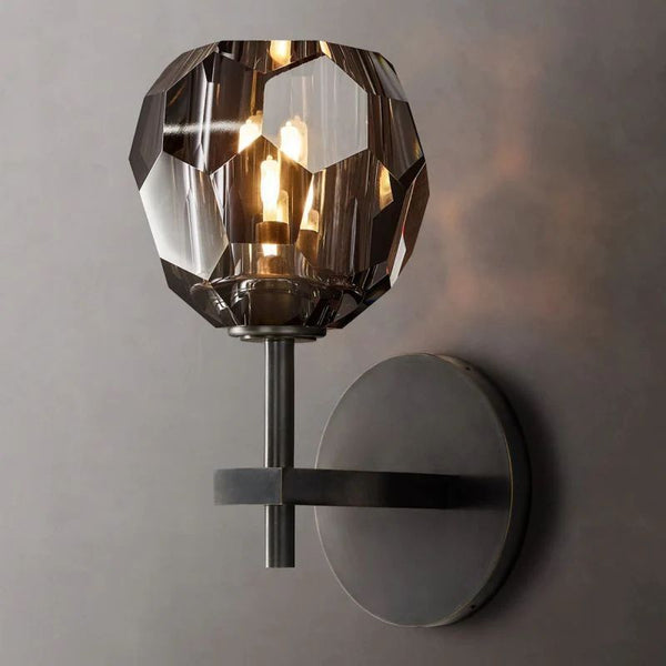 Kristina Smoke Glass Short Wall Sconce