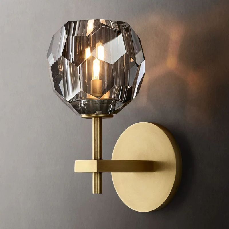 Kristina Smoke Glass Short Wall Sconce